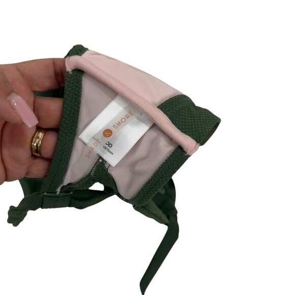 Shade & Shore Womens Green Bikini Top Push-Up Swimwear Size 34DD Back Strappy - Picture 5 of 14